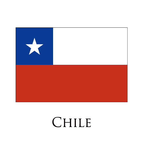 Chile flag logo iron on paper